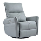 Power 270 Swivel Rocker Recliner Chair with USB Ports, Electric PU Small Recliners for Small Spaces