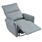 Power 270 Swivel Rocker Recliner Chair with USB Ports, Electric PU Small Recliners for Small Spaces