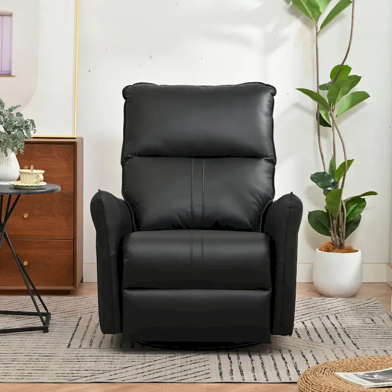 Power 270 Swivel Rocker Recliner Chair with USB Ports, Electric PU Small Recliners for Small Spaces