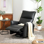 Power 270 Swivel Rocker Recliner Chair with USB Ports, Electric PU Small Recliners for Small Spaces