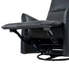 Power 270 Swivel Rocker Recliner Chair with USB Ports, Electric PU Small Recliners for Small Spaces