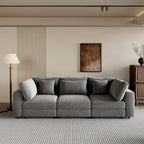 Elegant Corduroy 3 Seater Sofa with 5 Pillows