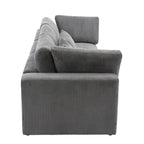Elegant Corduroy 3 Seater Sofa with 5 Pillows