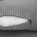 Elegant Corduroy 3 Seater Sofa with 5 Pillows
