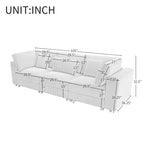 Elegant Corduroy 3 Seater Sofa with 5 Pillows