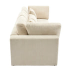 Elegant Corduroy 3 Seater Sofa with 5 Pillows