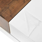 Square Coffee Table with Sliding Tabletop and Hidden Storage