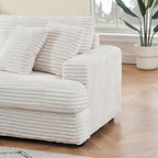 79.3  Corduroy 3-seater Sofa with Toss Pillows and Spring Cushion