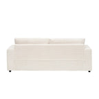 79.3  Corduroy 3-seater Sofa with Toss Pillows and Spring Cushion