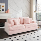 79.3  Corduroy 3-seater Sofa with Toss Pillows and Spring Cushion