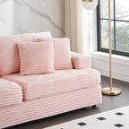 79.3  Corduroy 3-seater Sofa with Toss Pillows and Spring Cushion