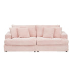 79.3  Corduroy 3-seater Sofa with Toss Pillows and Spring Cushion