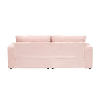 79.3  Corduroy 3-seater Sofa with Toss Pillows and Spring Cushion