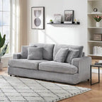 79.3  Corduroy 3-seater Sofa with Toss Pillows and Spring Cushion
