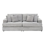 79.3  Corduroy 3-seater Sofa with Toss Pillows and Spring Cushion