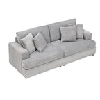 79.3  Corduroy 3-seater Sofa with Toss Pillows and Spring Cushion