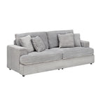 79.3  Corduroy 3-seater Sofa with Toss Pillows and Spring Cushion