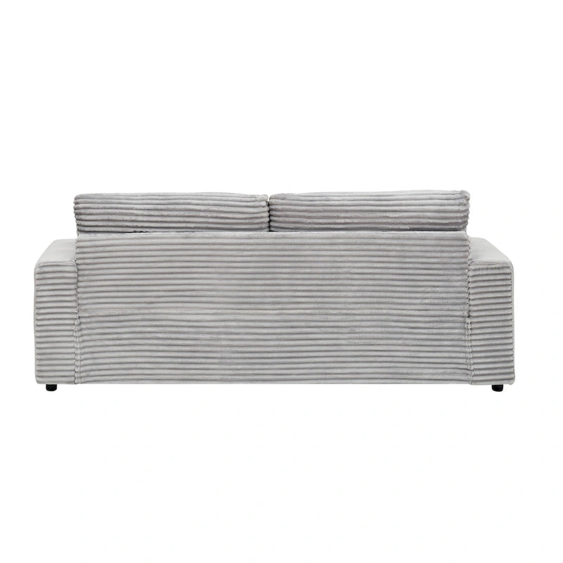 79.3  Corduroy 3-seater Sofa with Toss Pillows and Spring Cushion