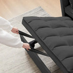 Black 55.2  Velvet Pull-Out Sofa Bed with Toss Pillows and Pockets