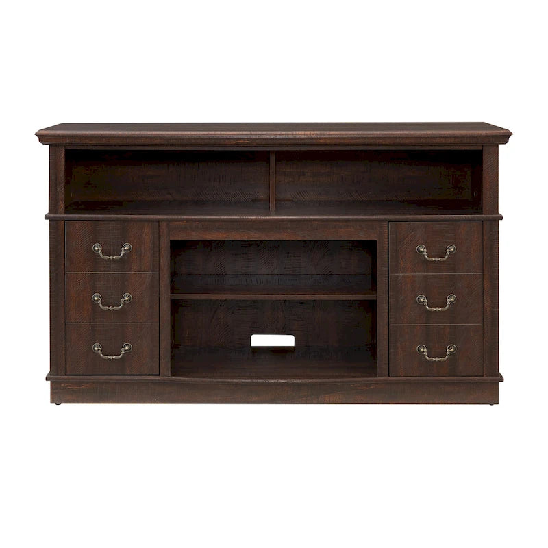 Traditional 60 TV Stand with Open and Closed Storage for TVs Up to 65