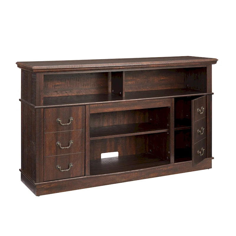 Traditional 60 TV Stand with Open and Closed Storage for TVs Up to 65
