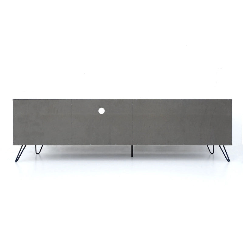 Grey 71.1  TV Stand with Fold-Out Cabinet, Regular Cabinet, and 2 Shelves for TVs Up to 79