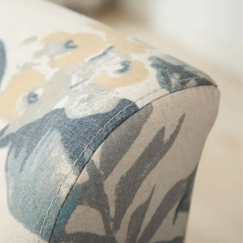 Blue Leaves 29.13  Upholstered Accent Chair with Wood Legs