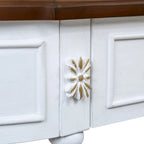 52 inch Circular Half Moon Sofa Table with Open Shelf and 2 Drawers
