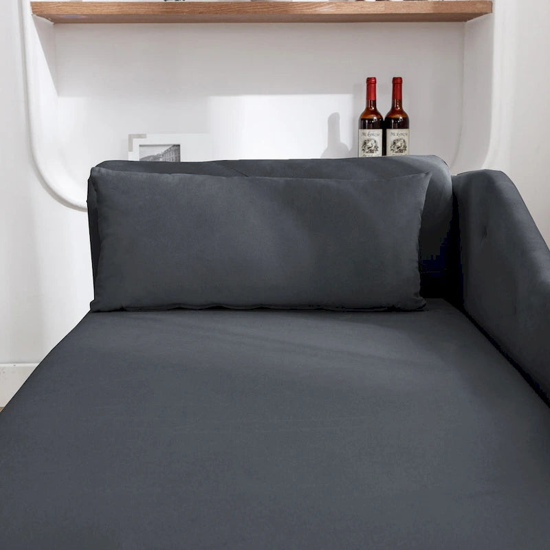 Black 58.26  Velvet Upholstered Button Tufted Chaise Lounge Chair with Storage