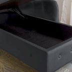 Black 58.26  Velvet Upholstered Button Tufted Chaise Lounge Chair with Storage
