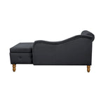 Black 58.26  Velvet Upholstered Button Tufted Chaise Lounge Chair with Storage