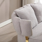 Modern Upholstered Armsofa Tufted Sofa with Metal Frame