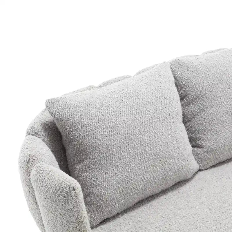 Modern Upholstered Armsofa Tufted Sofa with Metal Frame