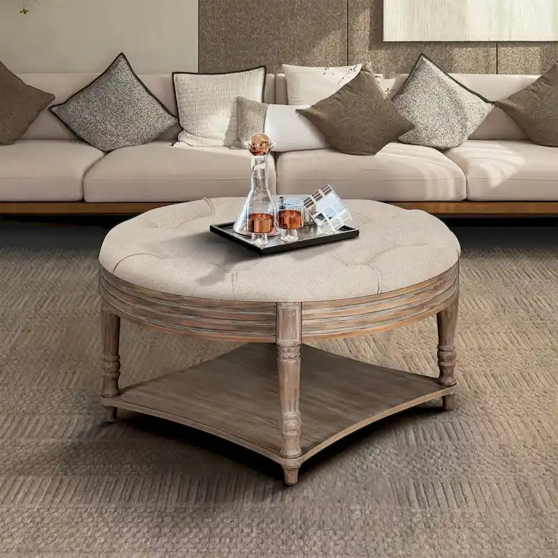 Large Round Ottoman Coffee Table