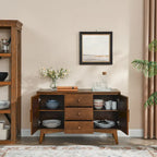 47.3  Mid Century Modern Sideboard Buffet Cabinet with Storage,Storage Cabinet with 2 Doors and 3 Drawers,Accent Console Table