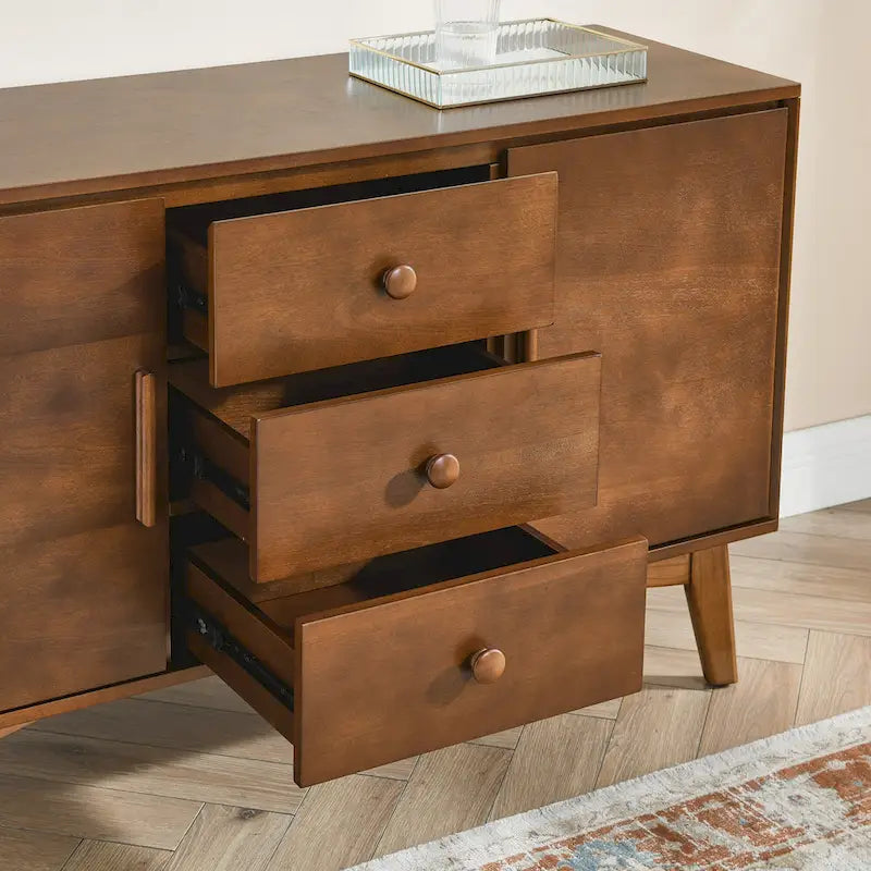 47.3  Mid Century Modern Sideboard Buffet Cabinet with Storage,Storage Cabinet with 2 Doors and 3 Drawers,Accent Console Table