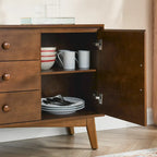 47.3  Mid Century Modern Sideboard Buffet Cabinet with Storage,Storage Cabinet with 2 Doors and 3 Drawers,Accent Console Table
