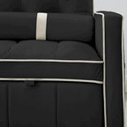 Velvet Multi-Functional Pull-Out Sofa Bed Adjustable Reclining Backrest With Pillows - N/A