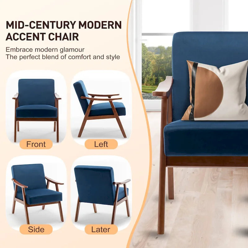 Living Room Chair with Solid Wood
