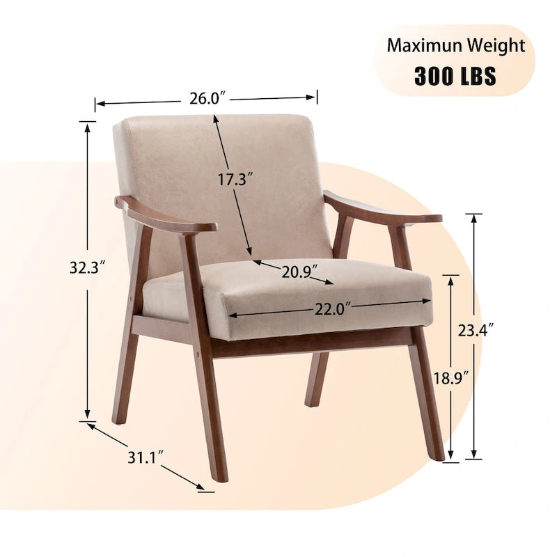 Living Room Chair with Solid Wood