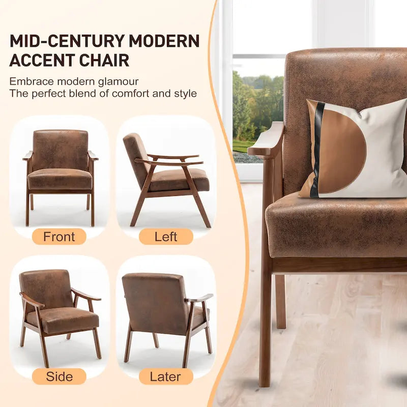 Living Room Chair with Solid Wood