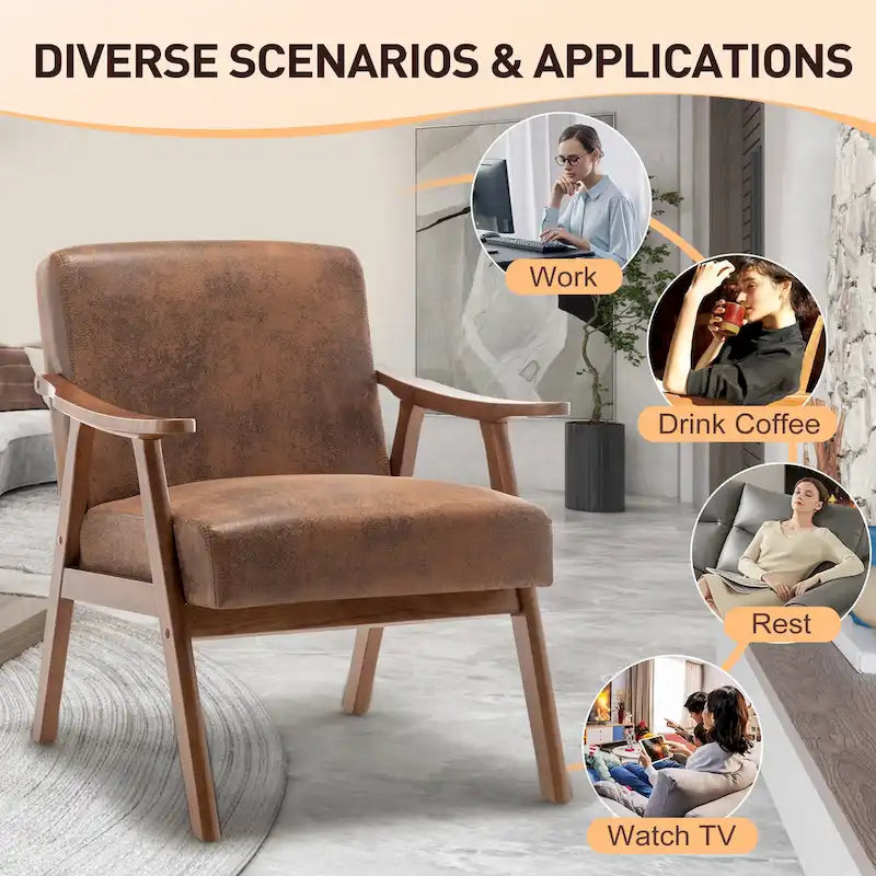 Living Room Chair with Solid Wood