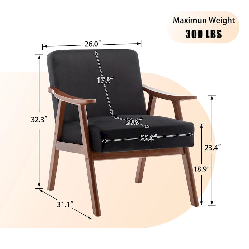 Living Room Chair with Solid Wood