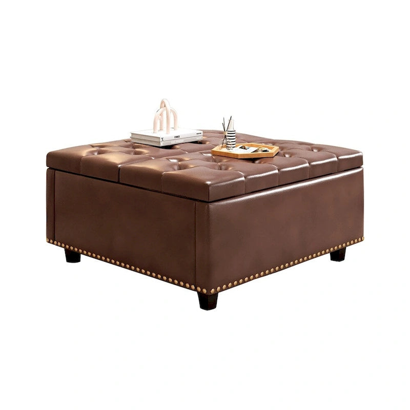 Modern Storage Coffee Table with Storage Doors for Living Room