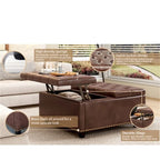 Modern Storage Coffee Table with Storage Doors for Living Room