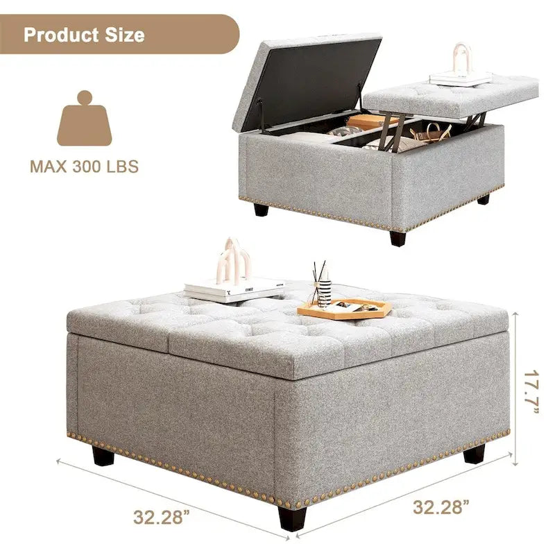 Modern Storage Coffee Table with Storage Doors for Living Room