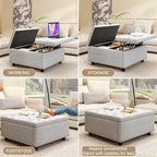 Modern Storage Coffee Table with Storage Doors for Living Room