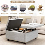 Modern Storage Coffee Table with Storage Doors for Living Room
