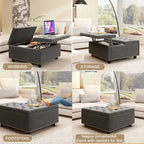 Modern Storage Coffee Table with Storage Doors for Living Room