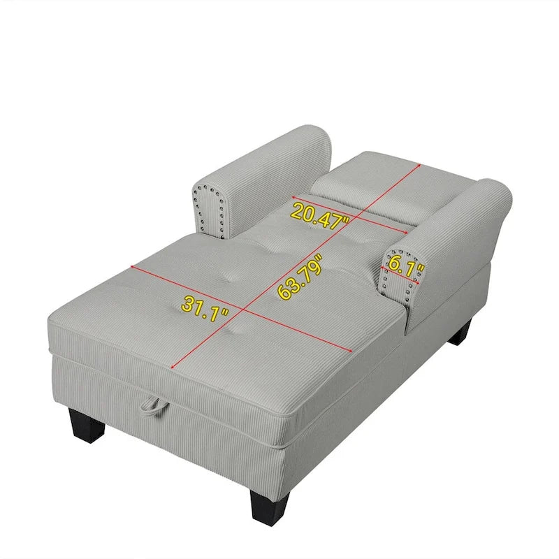Chaise Lounge Indoor Sleeper Sofa Bed Chair Upholstered Lounge Chair